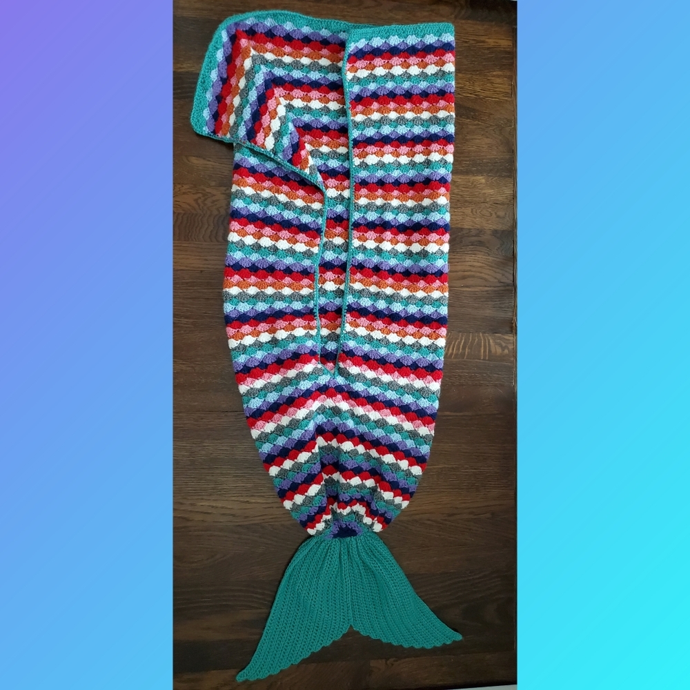 Mermaid Tail Handmade‎ Crochet Blanket